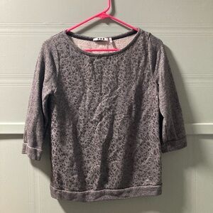 Gray Leopard Print Sweater Women’s Medium